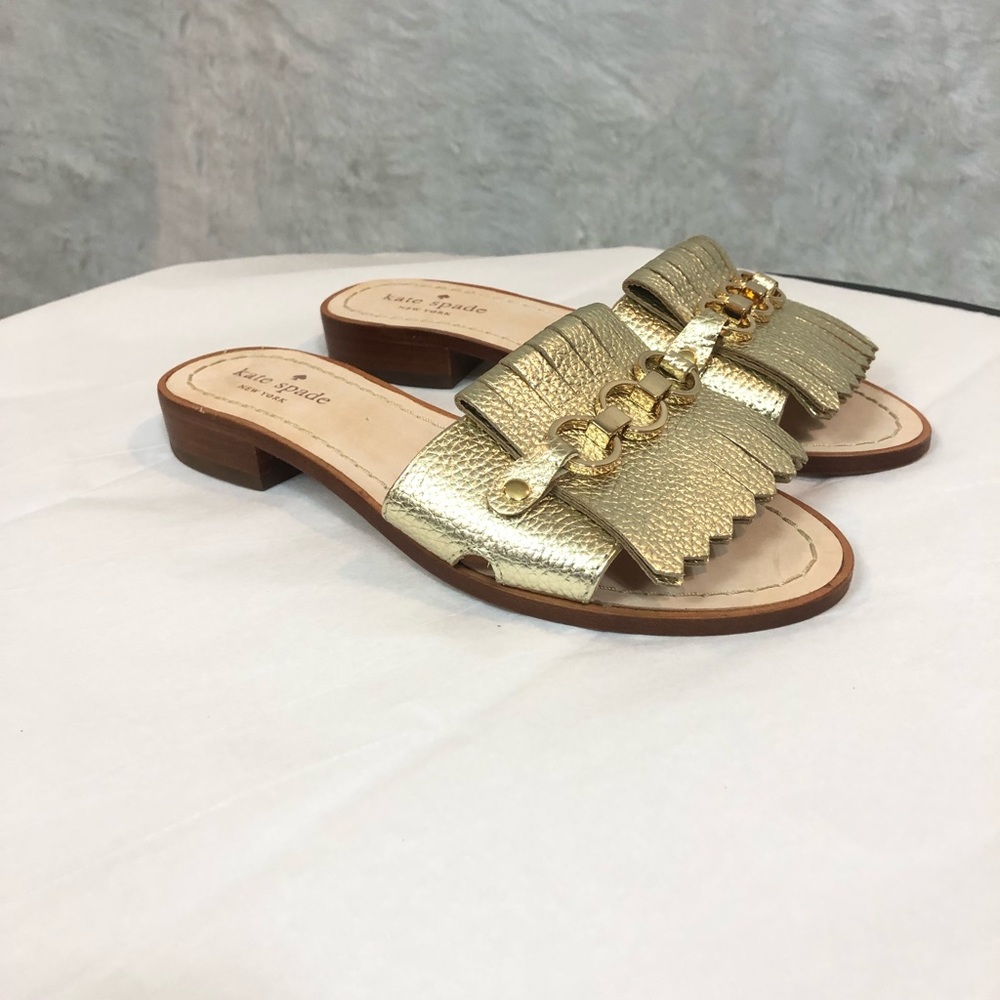 NWOT Kate Spade New York Gold Brie Slide Sandal